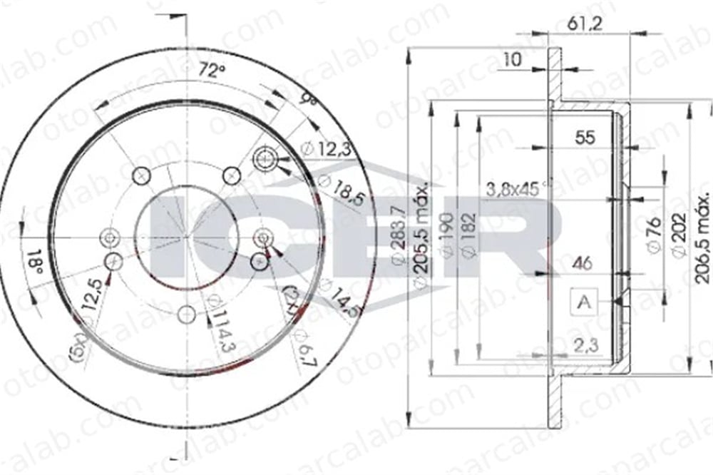 MANDO HM584113A300 Fren Disk Ayna Arka Sağ ve Sol HYUNDAI SANTA FÉ I TRAJET 584113A300 584112Y300