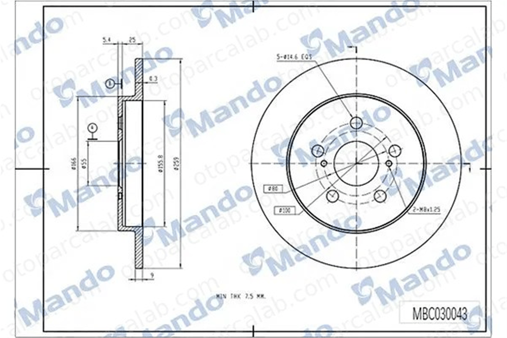 MANDO MBC030043 Fren Disk Ayna Ön Sağ ve Sol SUBARU TREZIA TOYOTA PRIUS 4243112310