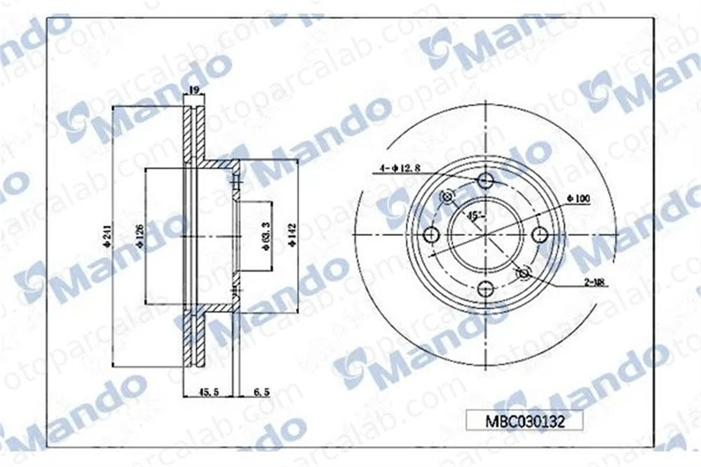 MANDO MBC030132 Fren Disk Ayna Ön Sağ ve Sol HYUNDAI ACCENT II ACCENT II Sedan 5171225010 5171225011