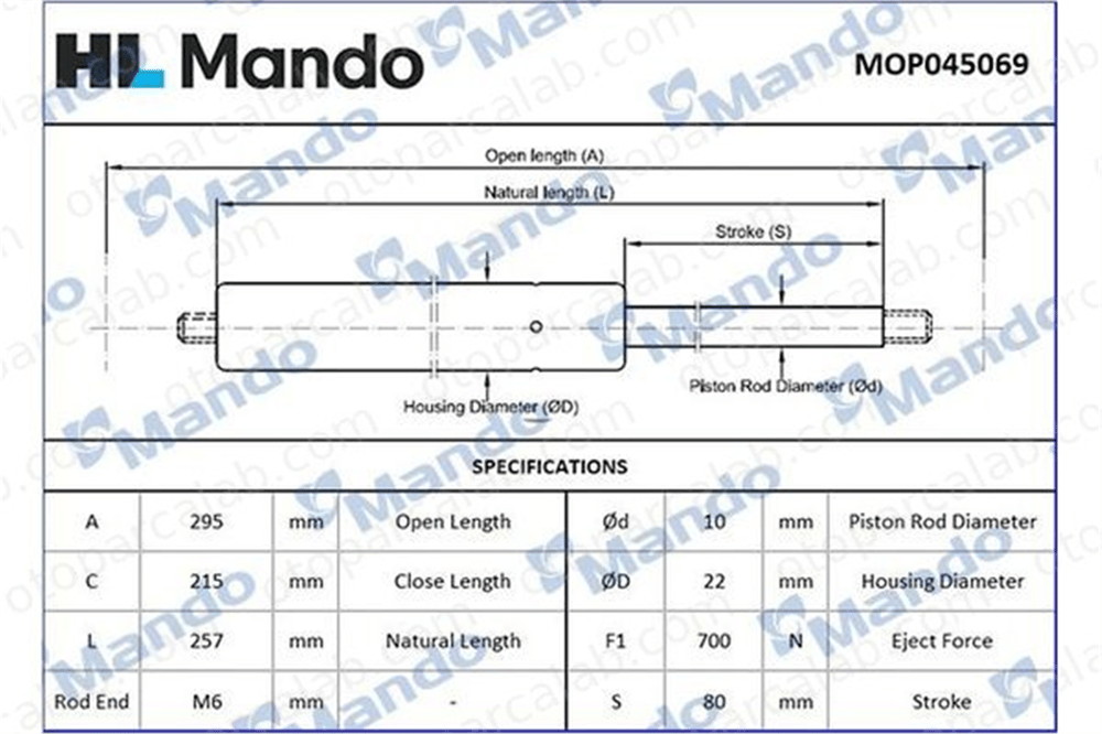 MANDO MOP045069 Bagaj Amortisörü Sağ veya Sol AUDI A4 B7 SEAT EXEO MOP045069 8E5827552B
