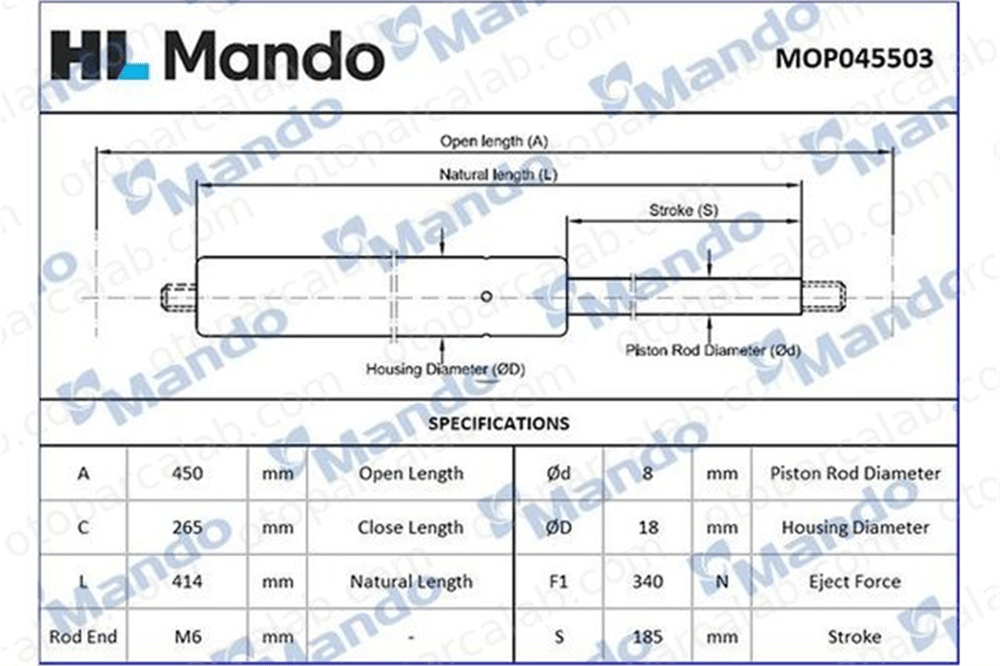 MANDO MOP045503 Bagaj Amortisörü Sağ veya Sol LADA SAMARA SAMARA Hatchback MOP045503 210806308015