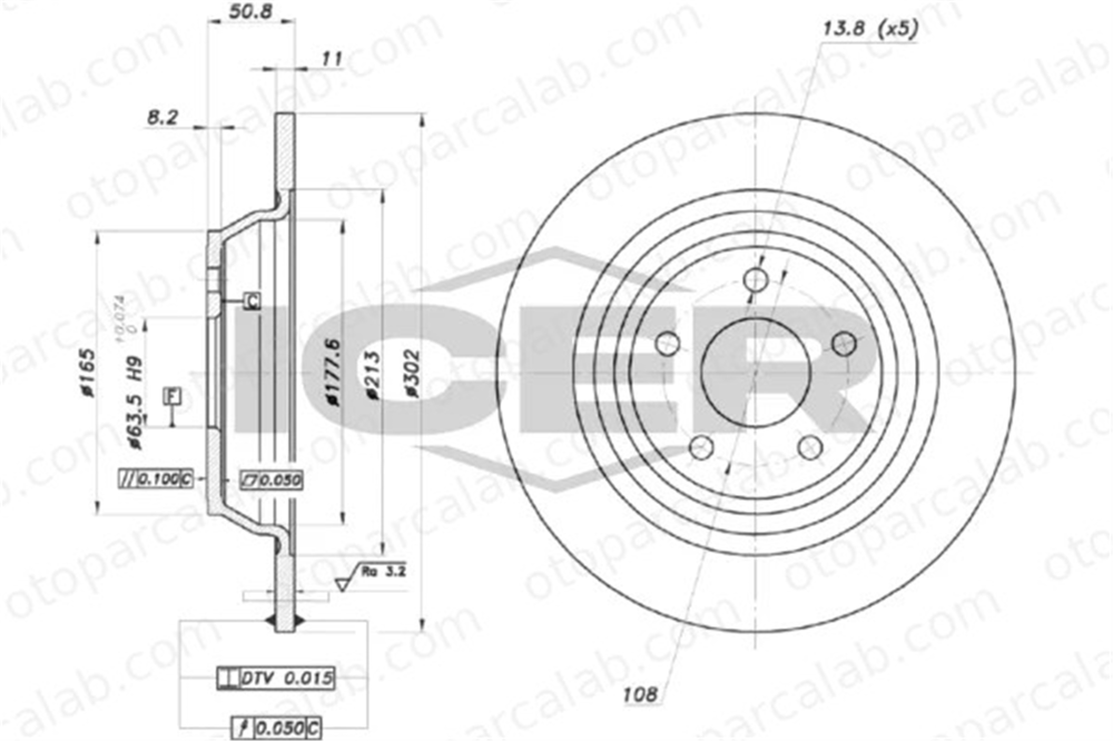 MARGO 2210053 Fren Disk Ayna Arka Sağ ve Sol FORD MONDEO V Turnier MONDEO V Hatchback 2016293 5322977