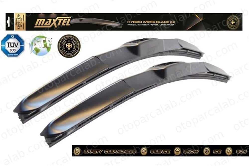MAXTEL 12401670 Silecek Süpürgesi Ön Hybrid Tip 650/450 mm - 26/18 inç BMW 3 MERCEDES-BENZ C-SERISI 642301 642302