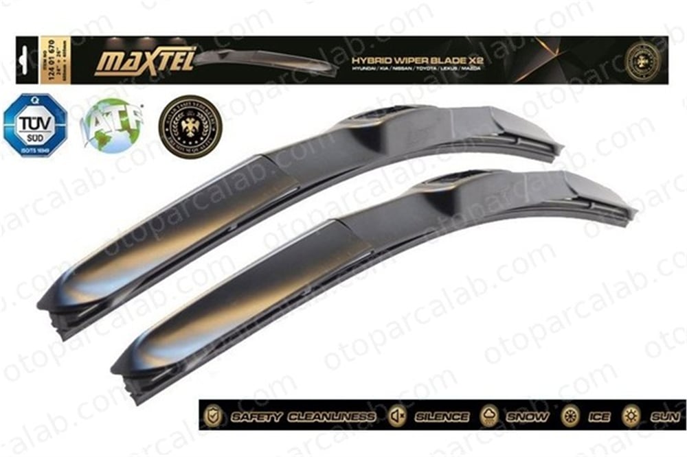 MAXTEL 12401673 Silecek Süpürgesi Ön Hybrid Tip 650/450 mm - 26/18 inç OPEL ASTRA G Station wagon FIAT MAREA 80233200 61618259887