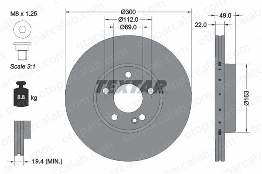 MERCEDES ORJINAL A0004231812 Fren Disk Ayna Arka Sağ ve Sol MERCEDES-BENZ C-SERISI T-Model C-SERISI Cabrio A0004231812 4231812