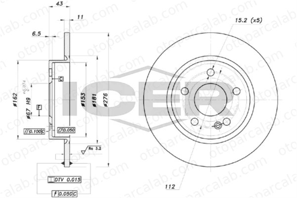 MERCEDES ORJINAL A247423011207 Fren Disk Ayna Arka Sağ ve Sol MERCEDES-BENZ B-SERISI Sports Tourer A-SERISI A247423011207 2474230112