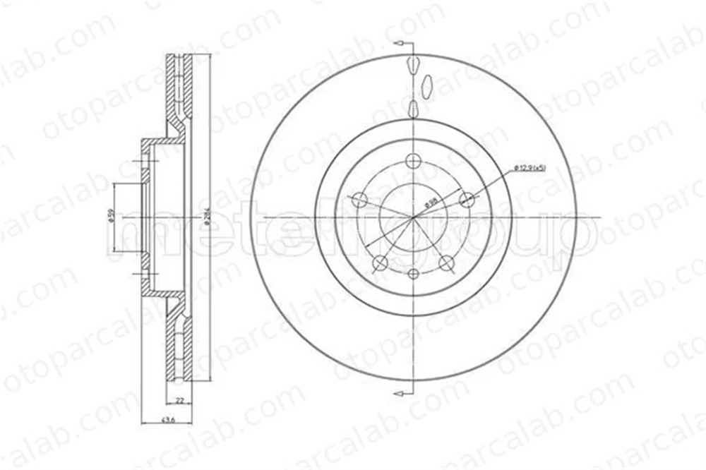 METELLI 23-0183C Fren Disk Ayna Ön Sağ ve Sol ALFA ROMEO 156 Sportwagon 156 16410220230 60801722