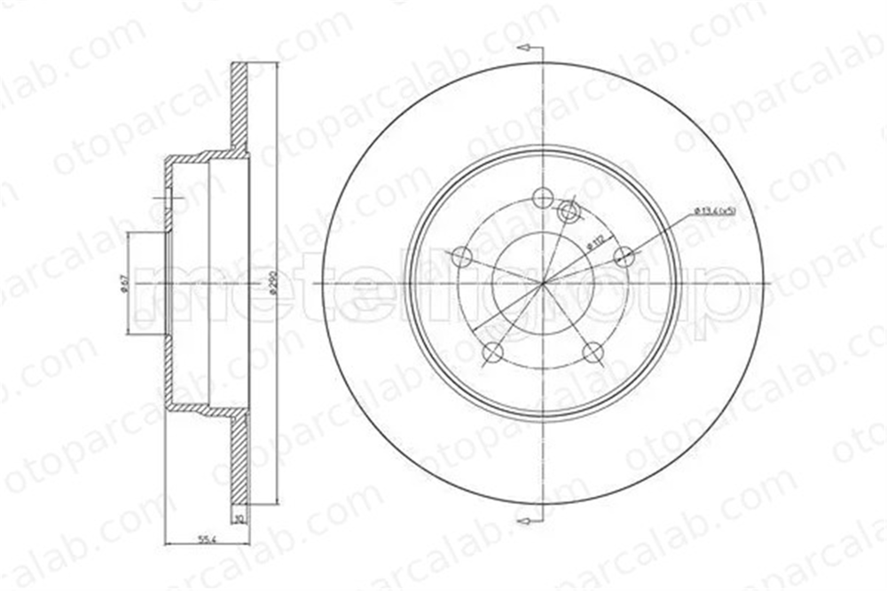 METELLI 23-0485C Fren Disk Ayna Arka Sağ ve Sol MERCEDES-BENZ C-SERISI T-Model C-SERISI 2104230612 2104231012
