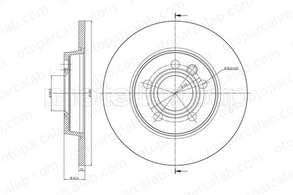 METELLI 23-0657 Fren Disk Ayna Arka Sağ ve Sol VW TRANSPORTER T4 Minibüs/Otobüs TRANSPORTER T4 Panelvan/Van 7D0615601 701615601