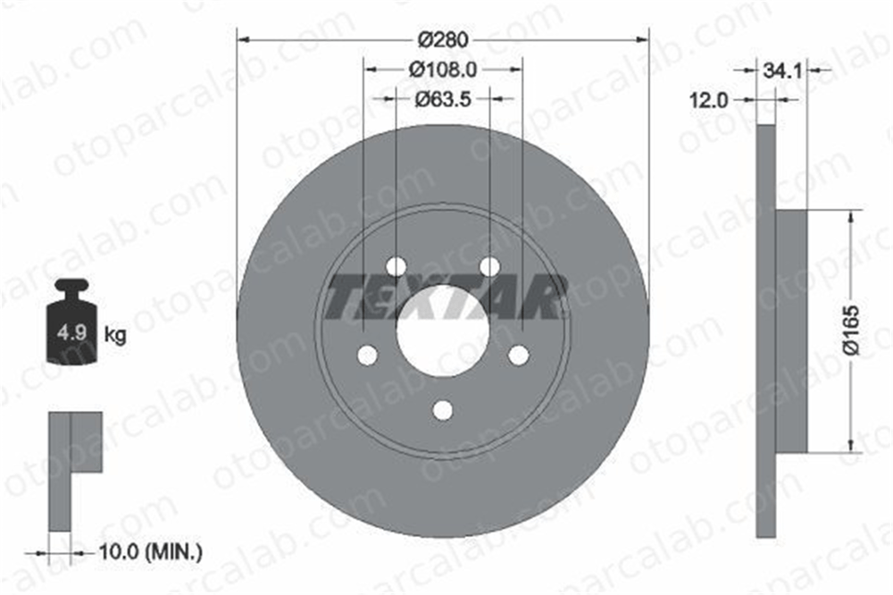 MGA 50510 Fren Disk Ayna Arka Sağ ve Sol FORD MONDEO III Sedan MONDEO III 7S712A315BA 1323102