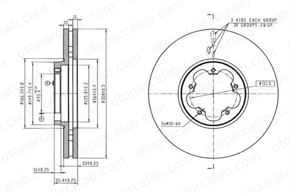 MGA 50513 Fren Disk Ayna Ön Sağ ve Sol FORD TRANSIT V363 Panelvan/Van TRANSIT V363 Platform şasi BK211125A1D 1763884
