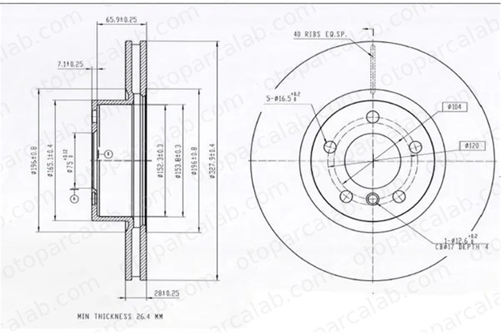 MGA 50559 Fren Disk Ayna Ön Sağ ve Sol BMW X3 X4 34106787490 34106879122