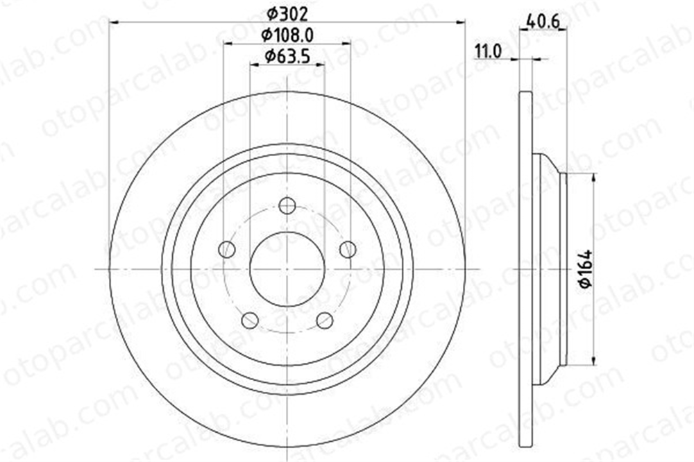 MGA 50591 Fren Disk Ayna Arka Sağ ve Sol FORD FOCUS III Turnier FOCUS III JX612A315BEA 1936154