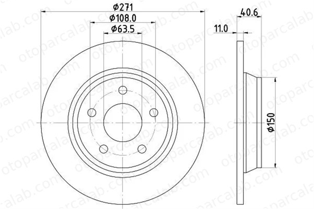 MGA 50593 Fren Disk Ayna Arka Sağ ve Sol FORD FOCUS IV FOCUS IV Turnier JX612A315AEA 2196429