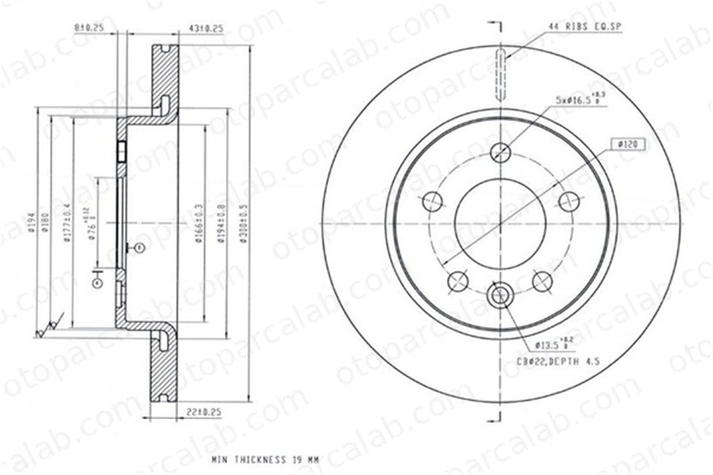 MGA 50674 Fren Disk Ayna Arka Sağ ve Sol VW CRAFTER Panelvan/Van MAN TGE Panelvan/Van 2N0615601 65508030001