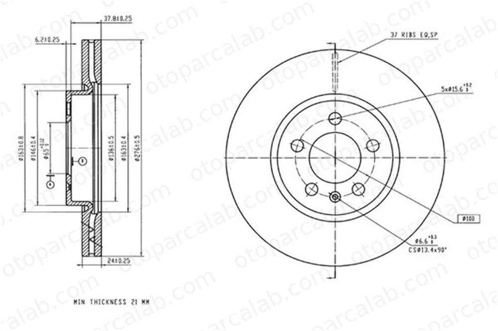 MGA 50746 Fren Disk Ayna Ön Sağ ve Sol SEAT IBIZA V VW POLO VI 2Q0615301H