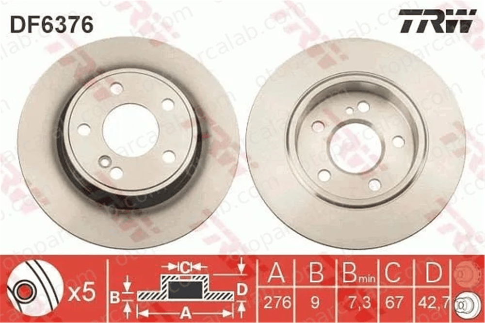MGA 50778 Fren Disk Ayna Arka Sağ ve Sol MERCEDES-BENZ A-SERISI B-SERISI Sports Tourer 2464230012 246423001207