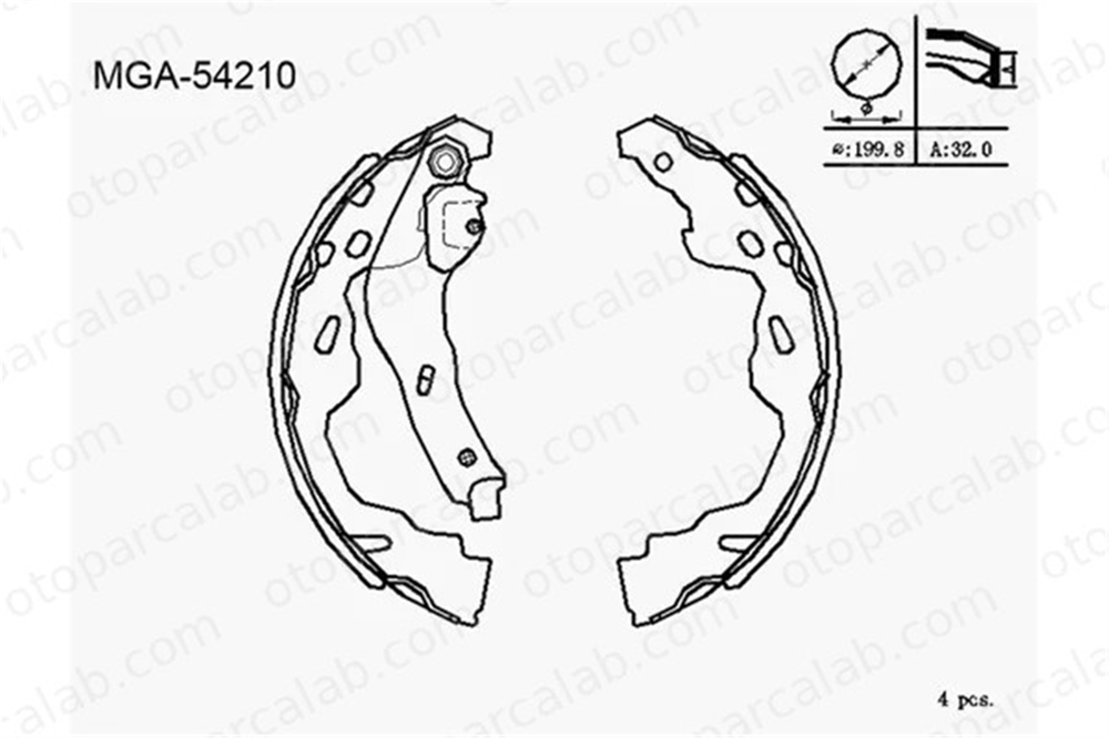 MGA 54210 Fren Pabuçlu Balata Arka OPEL AGILA SUZUKI SWIFT III 4241N2 BYDLK3502130
