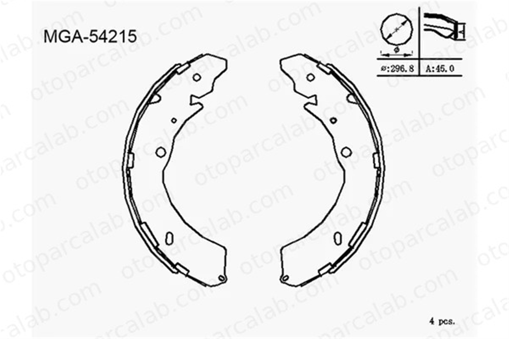 MGA 54215 Fren Pabuçlu Balata Arka ISUZU D-MAX I D-MAX II 8973682540 8979477660