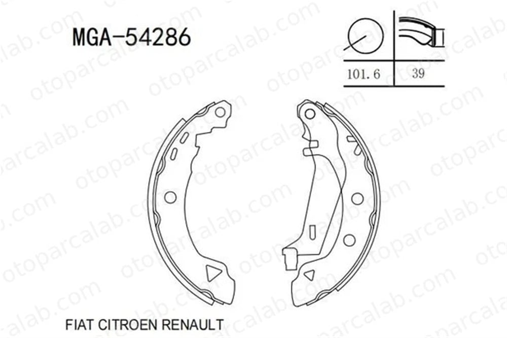 MGA 54286 Fren Pabuçlu Balata Arka ALFA ROMEO 33 33 Sportwagon 7701202919 60703319
