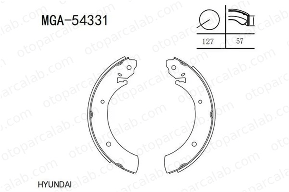 MGA 54331 Fren Pabuçlu Balata Arka FORD GRANADA Turnier HYUNDAI H100 Panelvan/Van 5830534A10 1551318