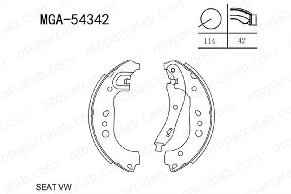 MGA 54342 Fren Pabuçlu Balata Arka SEAT IBIZA V VW POLO VI 2Q0698525A 2Q0698525E