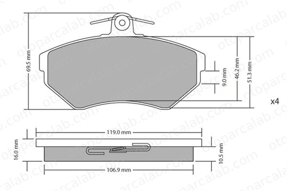 MGA 55789 Fren Disk Balata Ön VW PASSAT B3/B4 Variant PASSAT B3/B4 357698151B A113501080