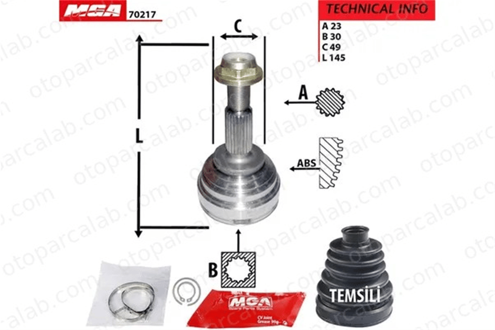 MGA 70217 Aks Kafası Ön Dış Sağ veya Sol DACIA LOGAN MCV LOGAN 8200261838 391000153R