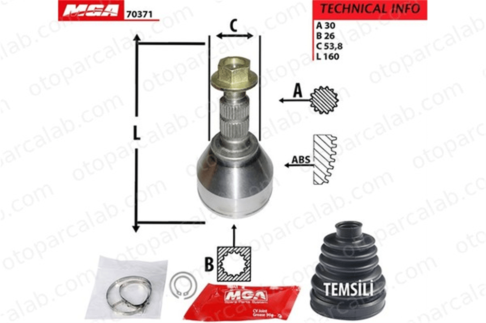 MGA 70371 Aks Kafası Ön Dış Sağ veya Sol OPEL INSIGNIA A INSIGNIA A Sports Tourer 374843 13250839