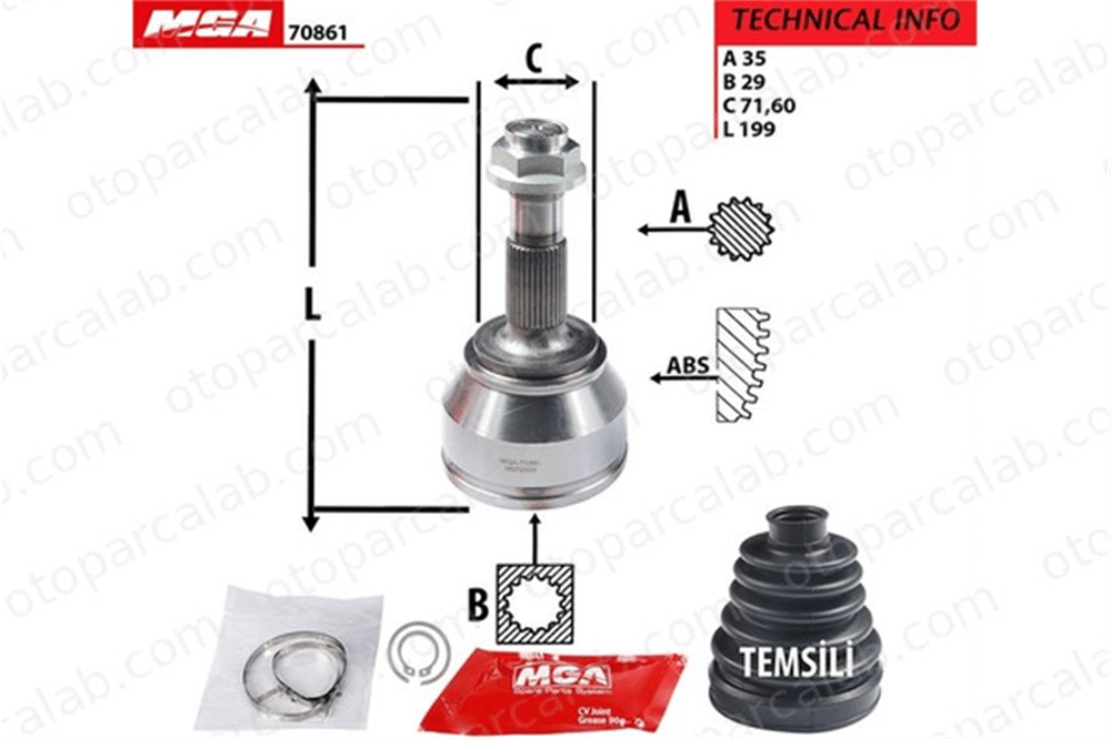 MGA 70861 Aks Kafası Ön Dış Sağ veya Sol FIAT DUCATO Panelvan/Van DUCATO Minibüs/Otobüs 1357488080 3272PF
