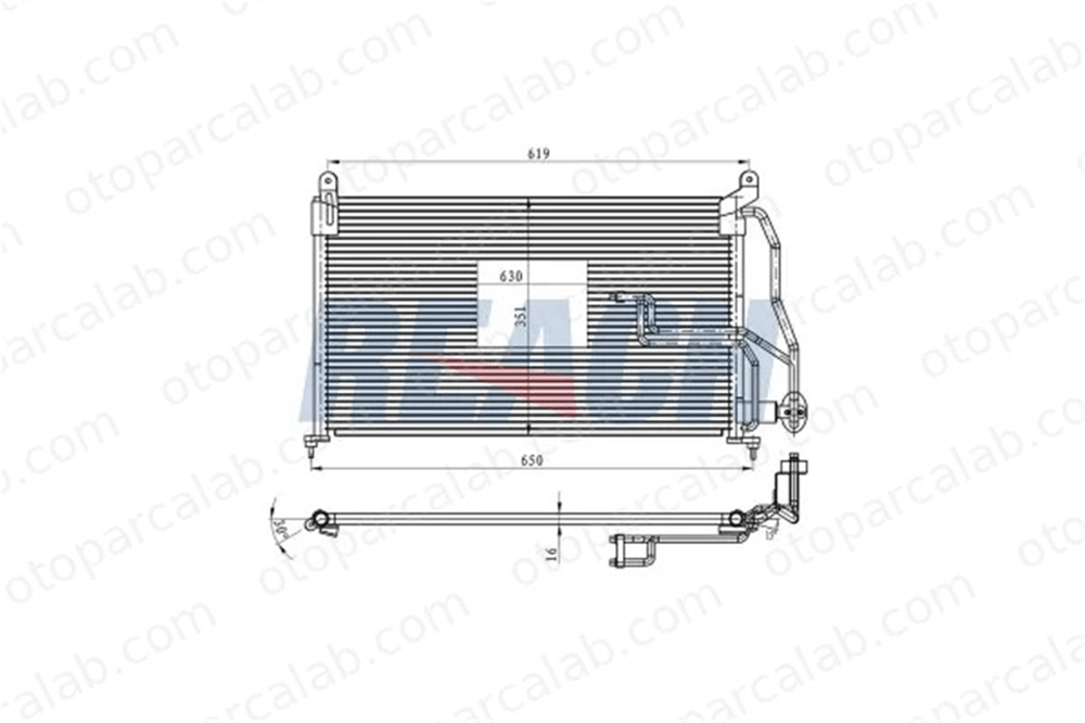 MGA 82614 Klima Radyatörü OPEL VECTRA A Hatchback VECTRA A 1850070 1850025