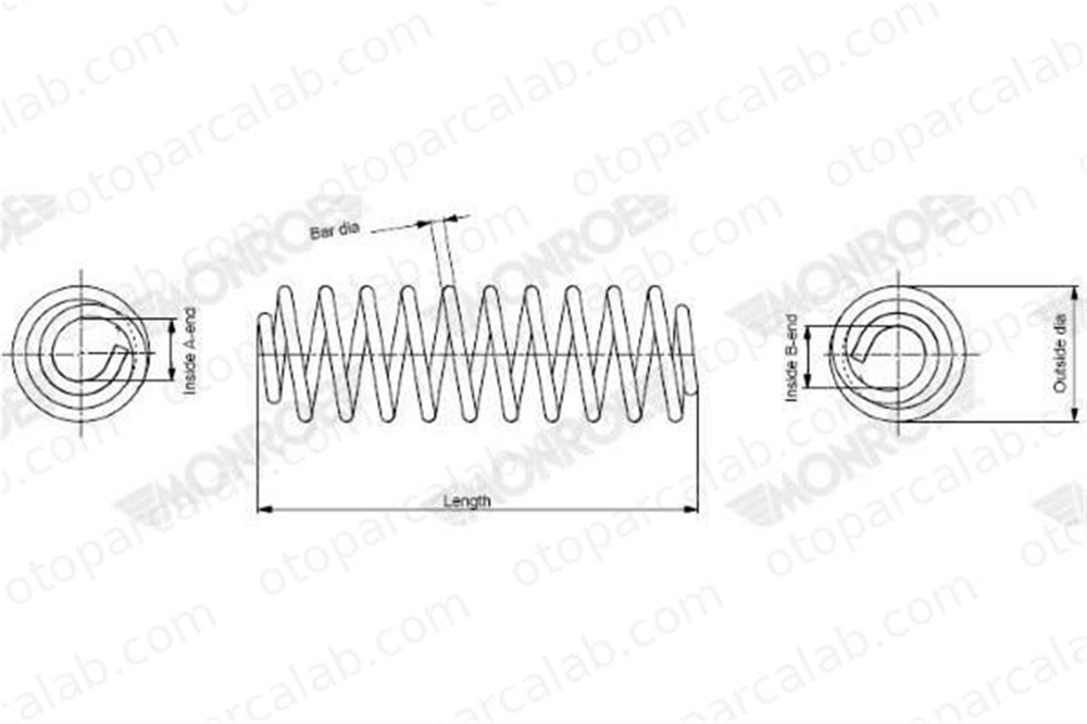 MONROE SP3482 Helezon Yayı Ön BMW 3 Touring 3 33536768251 6768251