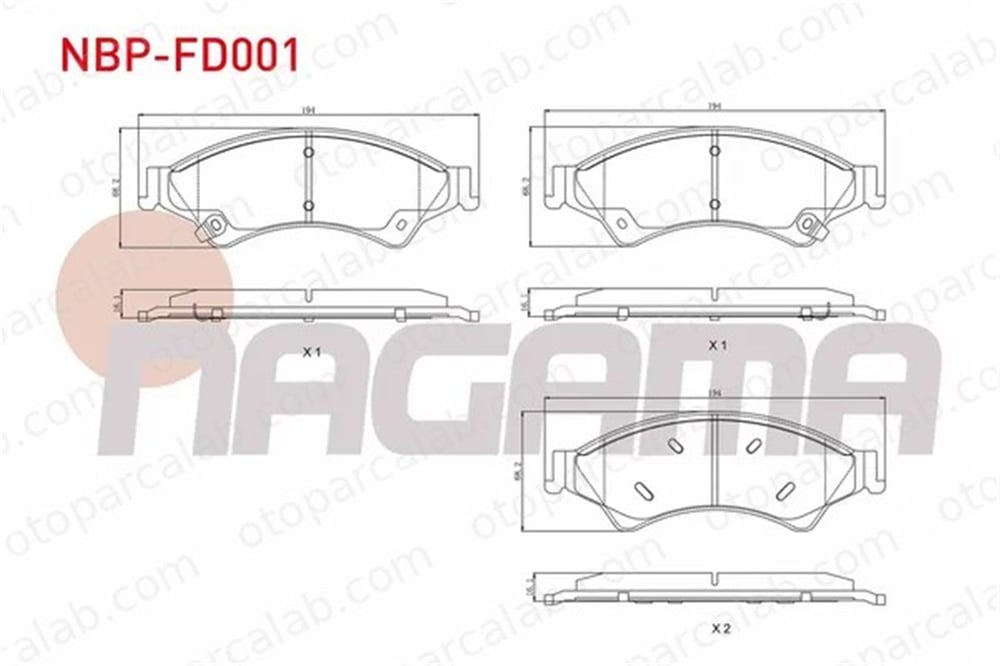NAGAMA NBP-FD001 Fren Disk Balata Ön FORD RANGER 1723538 2HJ698137