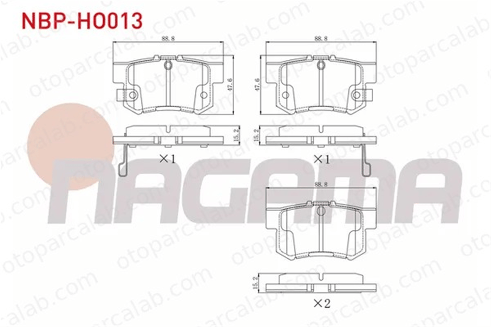 NAGAMA NBP-HO013 Fren Disk Balata Arka SUZUKI SX4 FIAT SEDICI 43022S2A000 43022S2AE50