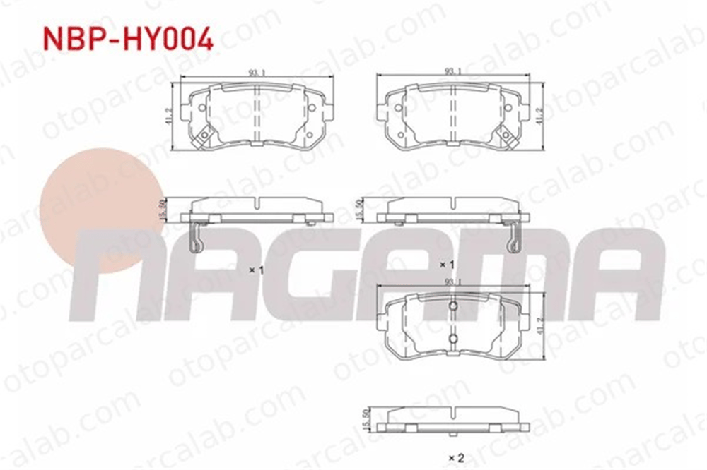 NAGAMA NBP-HY004 Fren Disk Balata Arka HYUNDAI TUCSON KIA SPORTAGE IV 583021GA00 583021HA00