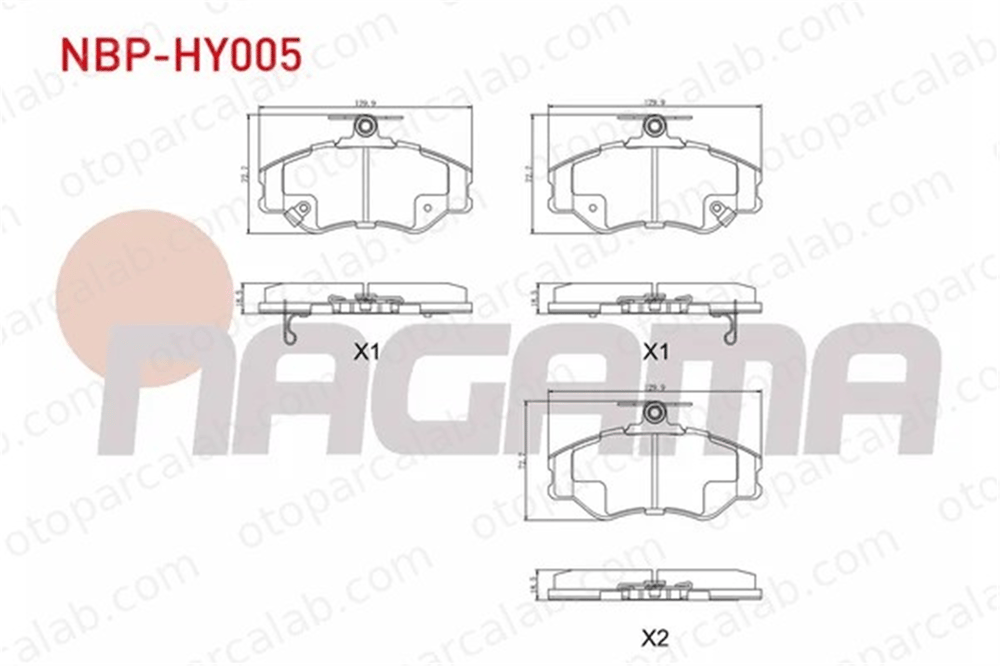 NAGAMA NBP-HY005 Fren Disk Balata Ön HYUNDAI H100 Panelvan/Van H100 Minibüs/Otobüs 5810143A00 5810144A00