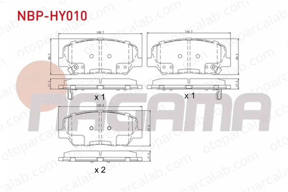 NAGAMA NBP-HY010 Fren Disk Balata Ön KIA CEE'D CEE'D Sportswagon 581012MA00 581012TA20