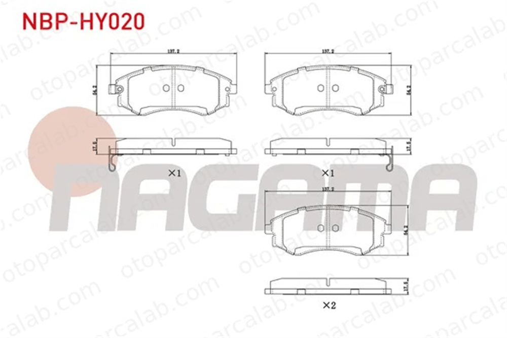 NAGAMA NBP-HY020 Fren Disk Balata Ön SSANGYONG KORANDO HYUNDAI SONATA III 4813005011 5810128A00