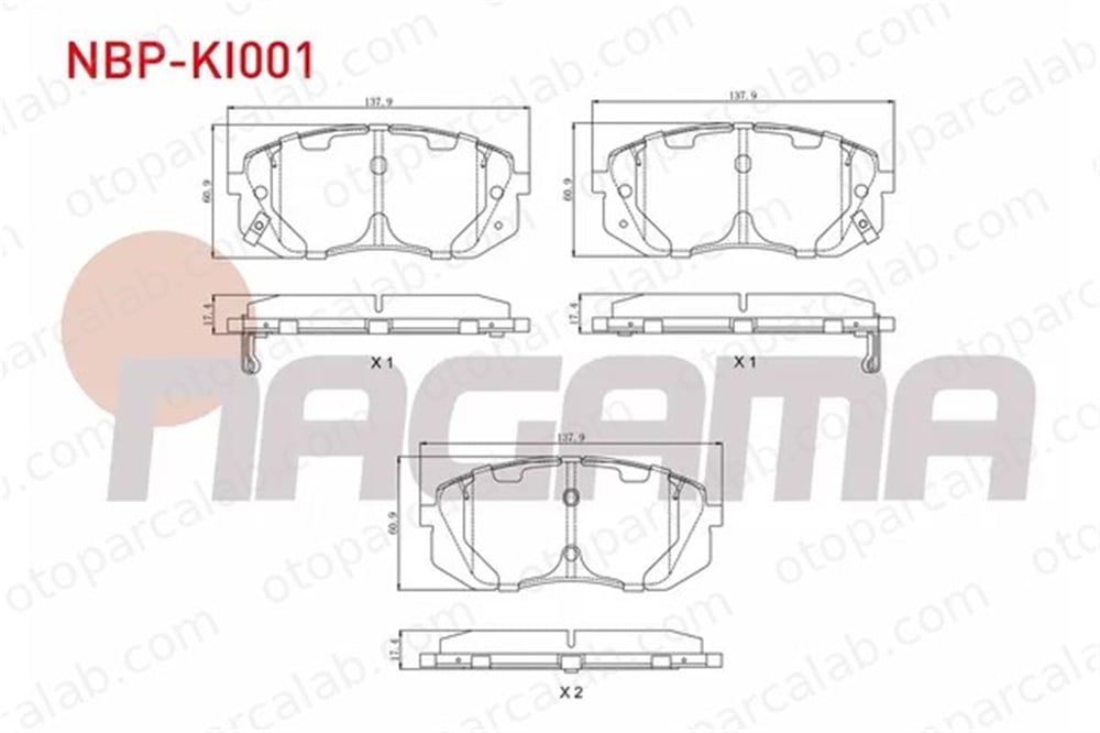 NAGAMA NBP-KI001 Fren Disk Balata Ön KIA SPORTAGE IV HYUNDAI TUCSON 581012YA00 581012YA50
