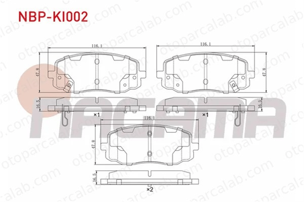 NAGAMA NBP-KI002 Fren Disk Balata Ön HYUNDAI i10 I KIA PICANTO I 5810107A00 5810107A10