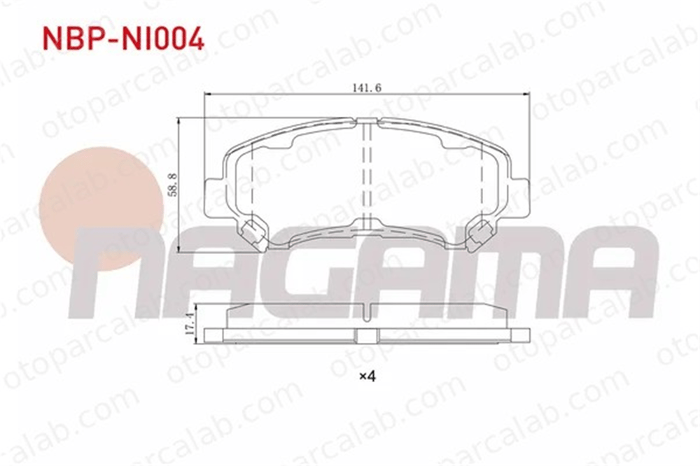 NAGAMA NBP-NI004 Fren Disk Balata Ön NISSAN PATHFINDER III NP300 NAVARA 410600023R 410603072R