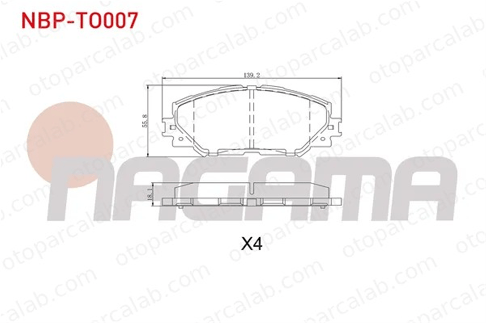 NAGAMA NBP-TO007 Fren Disk Balata Ön TOYOTA AURIS 446502170 446502220