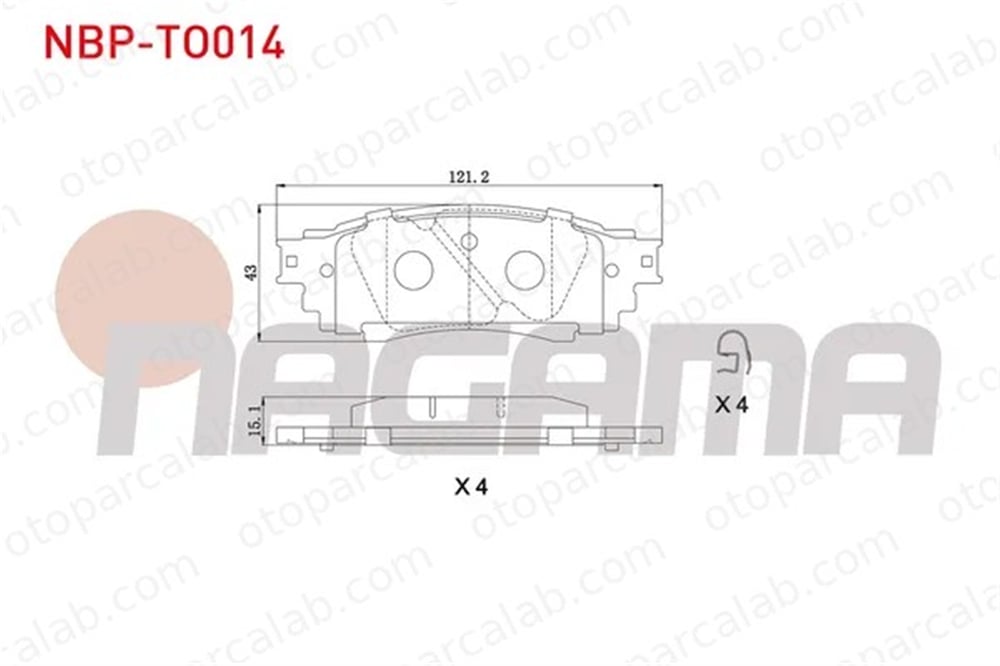 NAGAMA NBP-TO014 Fren Disk Balata Arka TOYOTA CAMRY LEXUS RX 44600E060 44660E060
