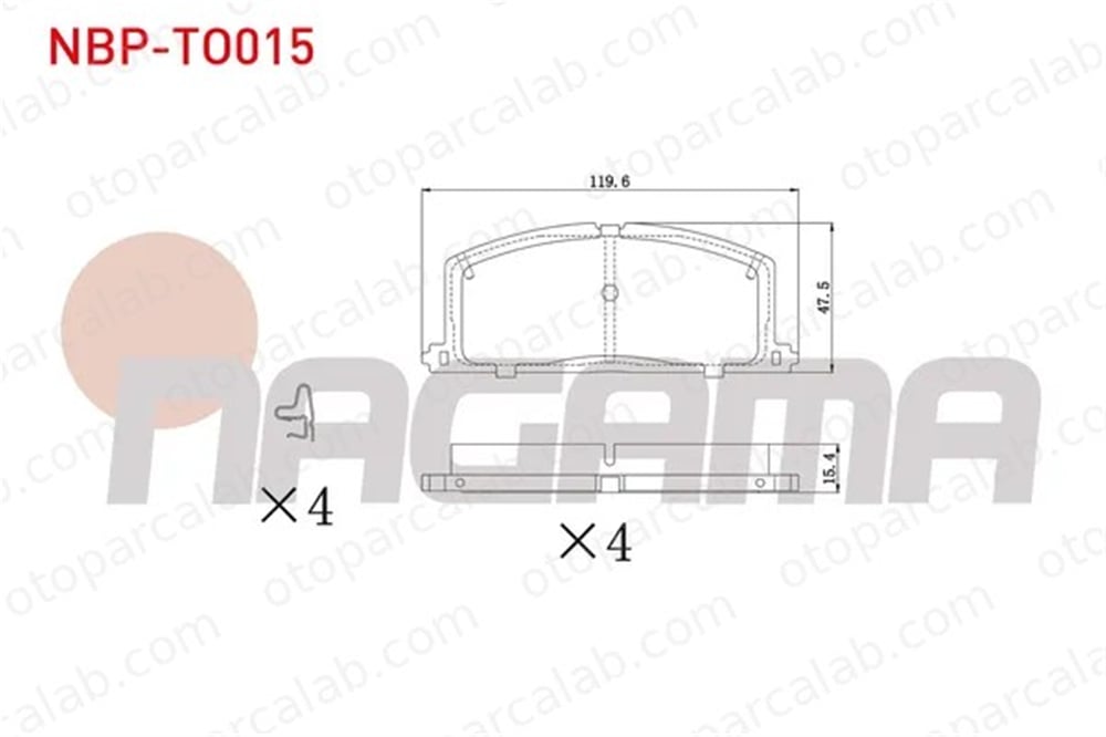 NAGAMA NBP-TO015 Fren Disk Balata Ön TOYOTA COROLLA COROLLA Liftback 49112281 446510040