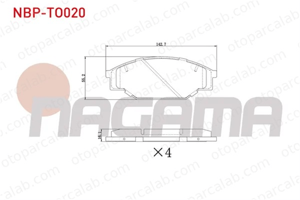 NAGAMA NBP-TO020 Fren Disk Balata Ön VW TARO TOYOTA HIACE III Minibüs/Otobüs 446520150 446526060
