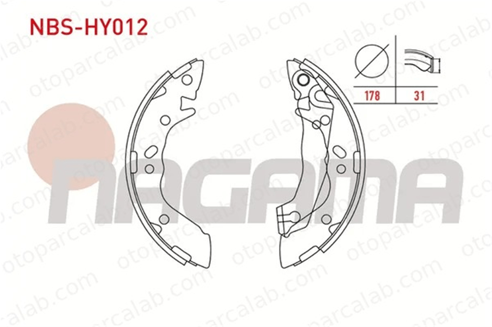 NAGAMA NBS-HY012 Fren Pabuçlu Balata Arka HYUNDAI ACCENT I ACCENT Sedan 5830522A01