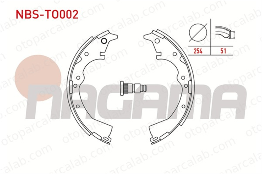 NAGAMA NBS-TO002 Fren Pabuçlu Balata Arka TOYOTA LAND CRUISER HILUX V Pick-up 449726061 449526091