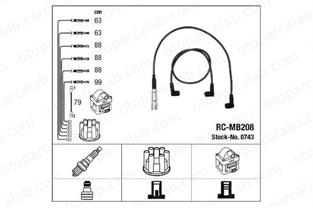 NGK 0743 Buji Kablosu MERCEDES-BENZ SL SL Coupe A1101504018 300890470