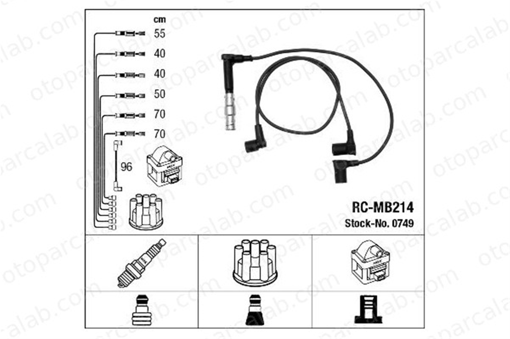 NGK 0749 Buji Kablosu MERCEDES-BENZ 124 Cabrio 124 Coupe A1101591818 ZEF597