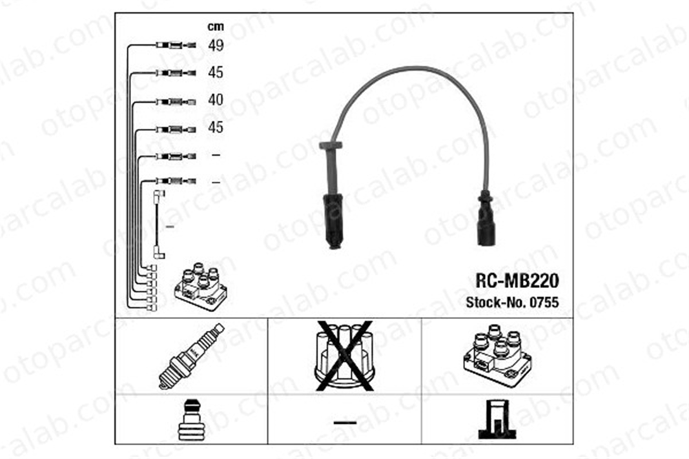 NGK 0755 Buji Kablosu MERCEDES-BENZ C-SERISI C-SERISI T-Model A1041501618 1041501618